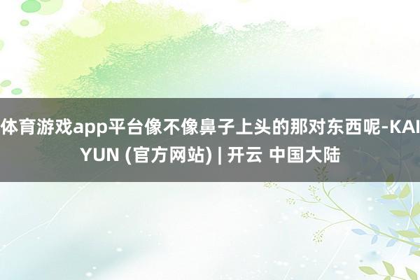 体育游戏app平台像不像鼻子上头的那对东西呢-KAIYUN (官方网站) | 开云 中国大陆