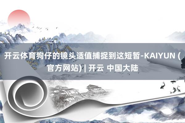 开云体育狗仔的镜头适值捕捉到这短暂-KAIYUN (官方网站) | 开云 中国大陆