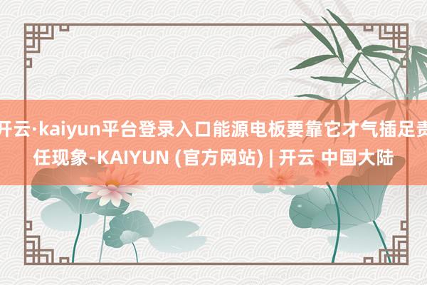 开云·kaiyun平台登录入口能源电板要靠它才气插足责任现象-KAIYUN (官方网站) | 开云 中国大陆