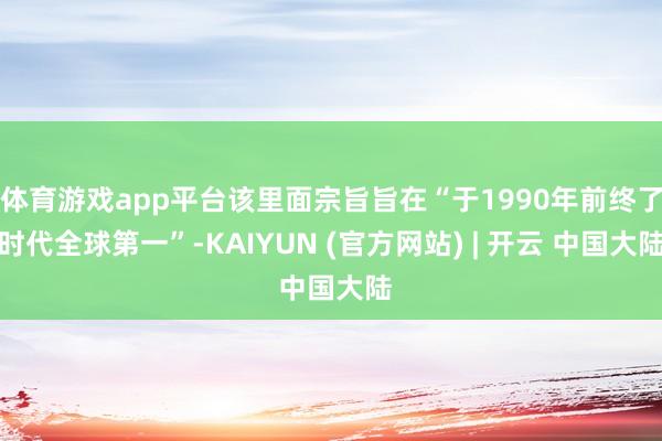 体育游戏app平台该里面宗旨旨在“于1990年前终了时代全球第一”-KAIYUN (官方网站) | 开云 中国大陆